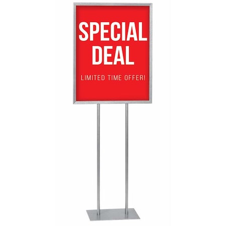 United Visual Products Corkboard, Fabric, 2 Door, Satin/Gry, 48x48" UV3055-SATIN-MEDGRY